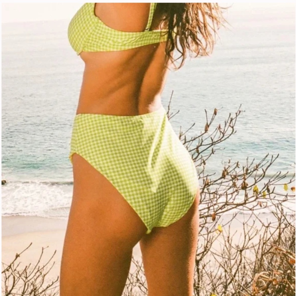 Jamie Printed High-Waisted Peasant Hipster Hippie Art Deco Boho Bikini Bottoms